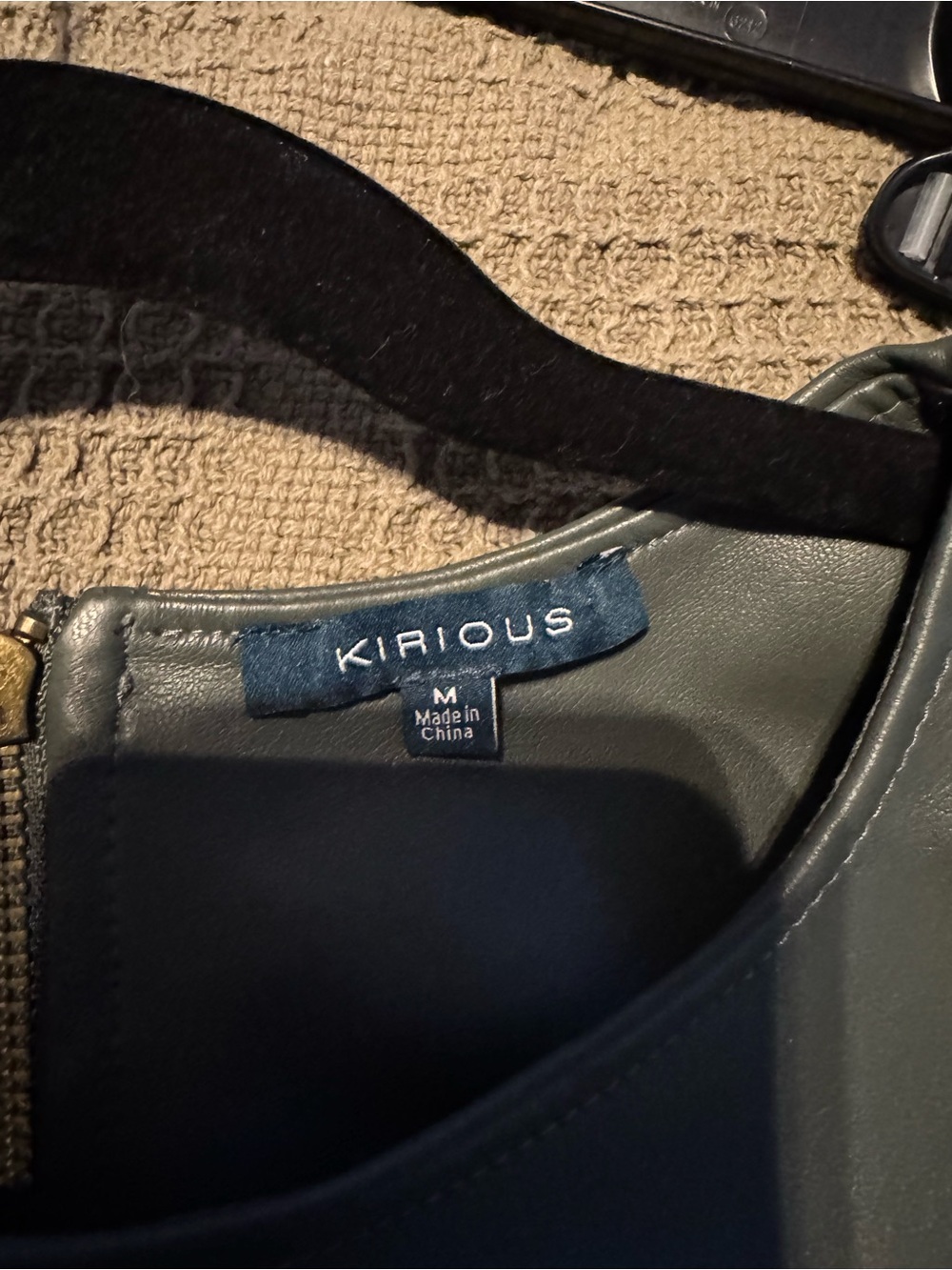 Faux Leather Cropped Tank Top - Olive Green - Picture 3 of 3